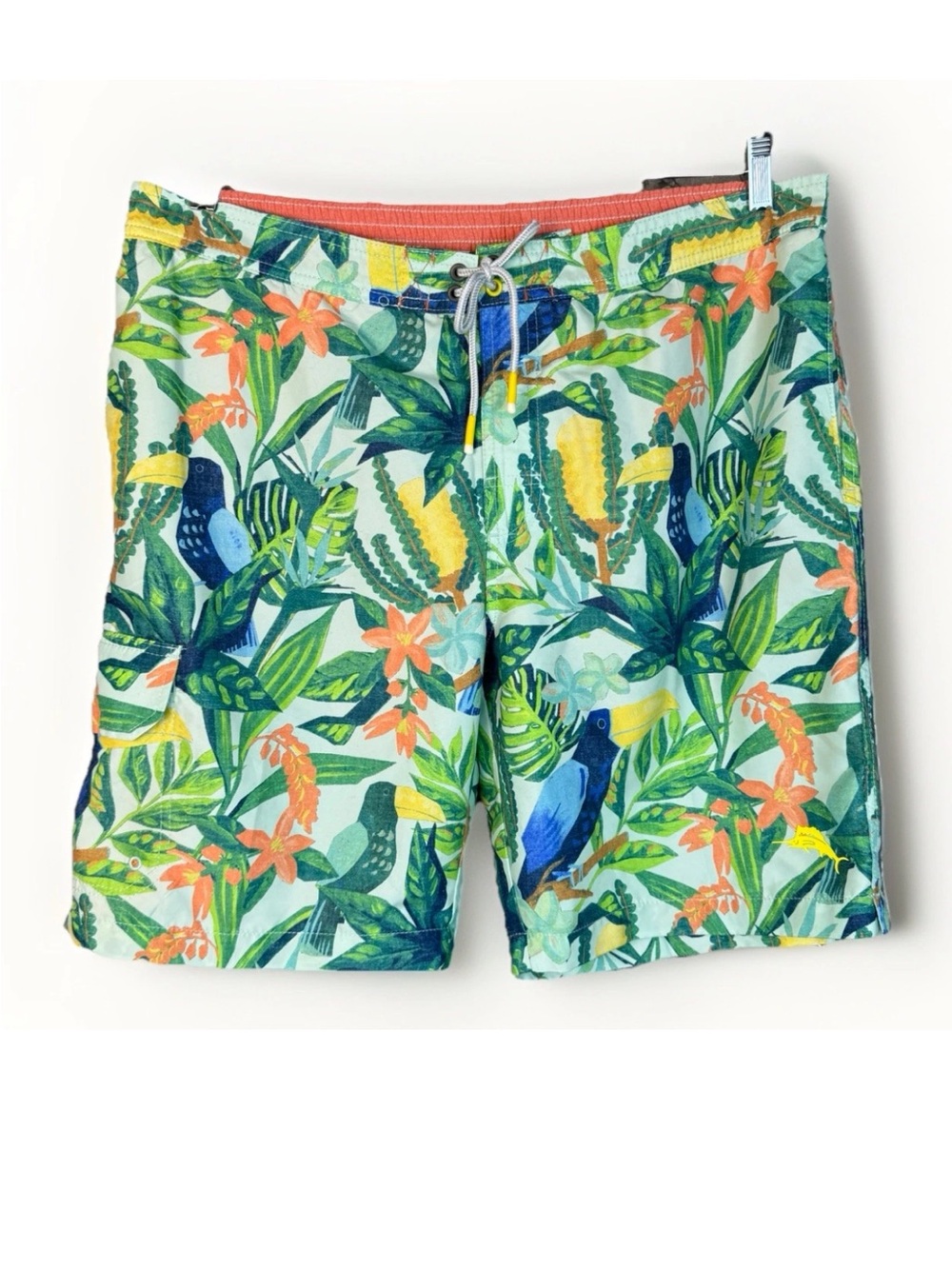 Tommy Bahama Toucan Tropical Jungle Swim Trunks Shorts XL 38 Mesh Liner 9 Inseam